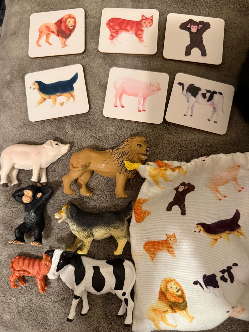 Lovevery Animal Match Game with Pouch